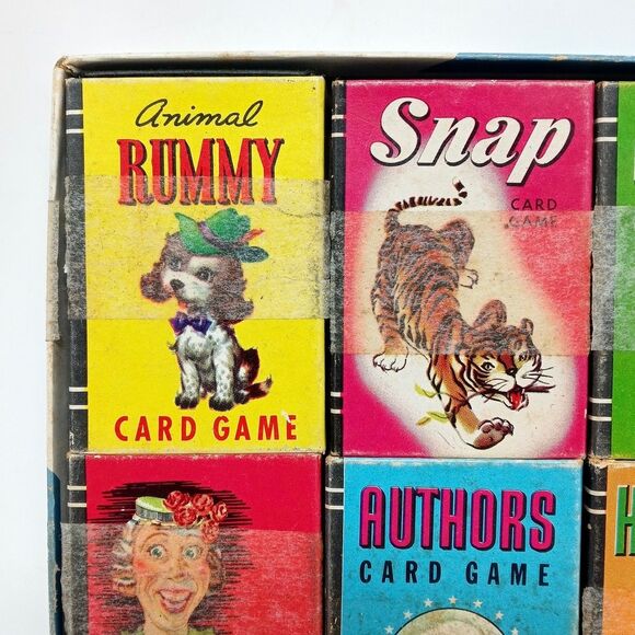 Vintage Whitman Treasure Kit Set of 6 Miniature Card Games Rummy Crazy Eights - Picture 2 of 13